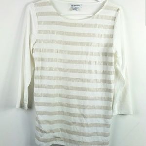 Liz Claiborne White Sequin Top Sz S